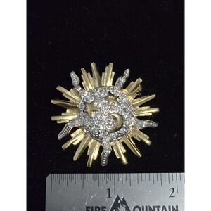 Sun, Moon And Star Brooch.  New, Vintage, Charmelle